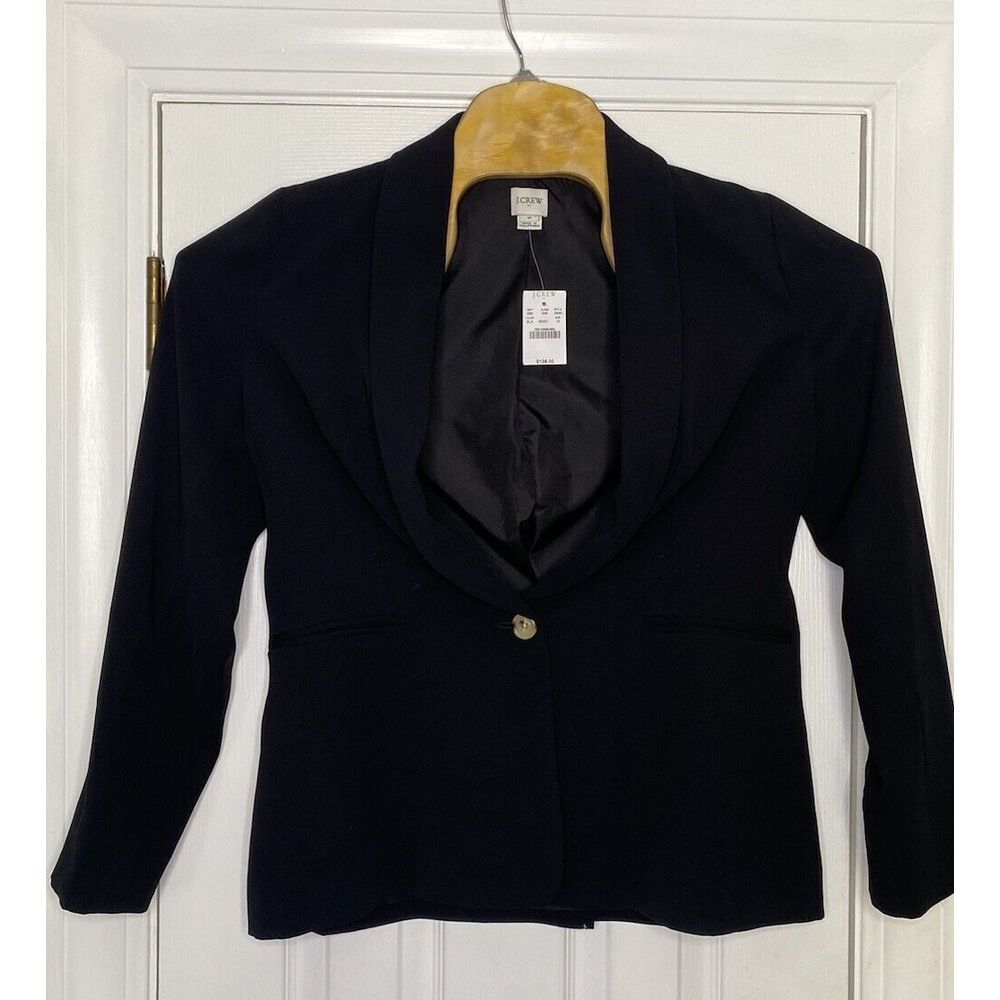 J Crew‎ Women's Polyester One Button Blazer Jackey Black 10 New